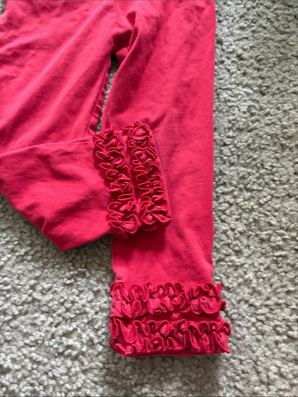B70 Ruffle Butts 2/3t Red Ruffle Hem Pants